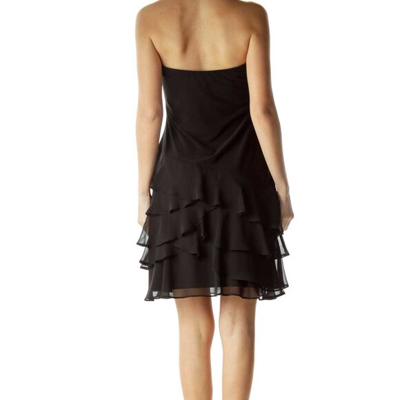 White House Black Market Black Strapless Ruffled Dress - Picture 3 of 3